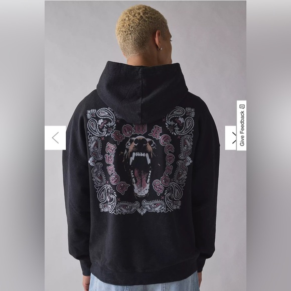 Urban Outfitters Tops - UO Deathrow Record Doberman Graphic Hoodie